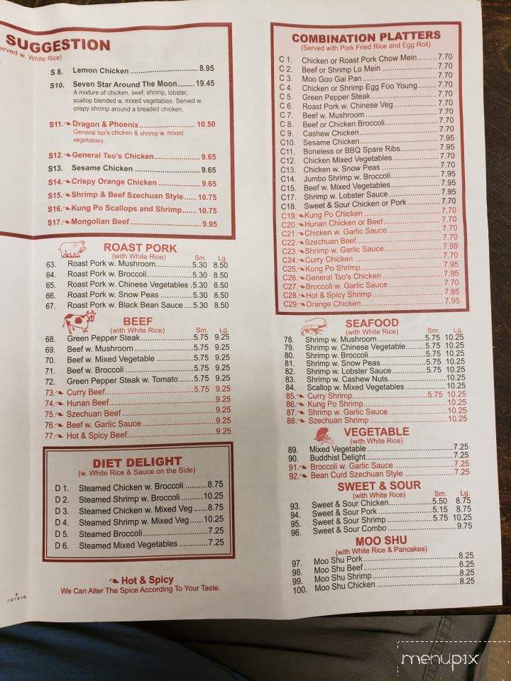 China Star - Millersburg, PA menu_pic