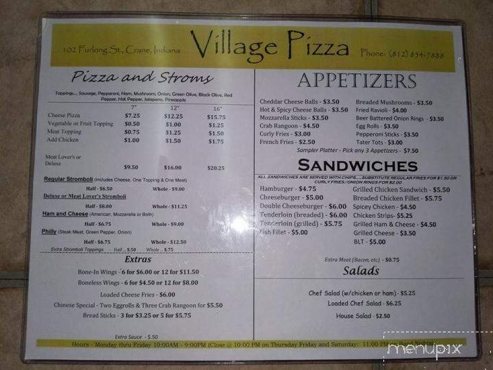 Village Pizza - Crane, IN