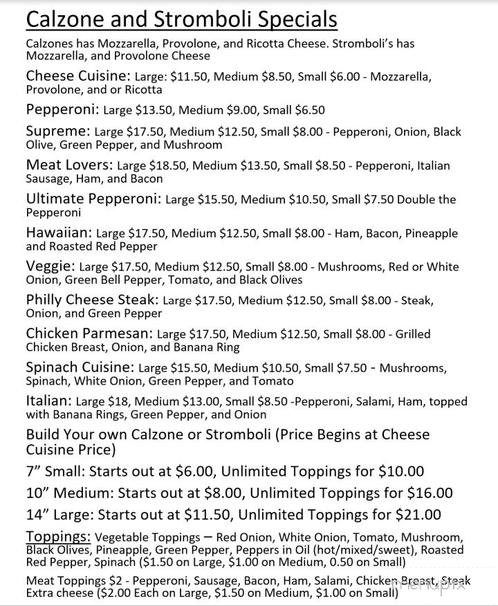 Washington Square - Clarksburg, WV menu_pic