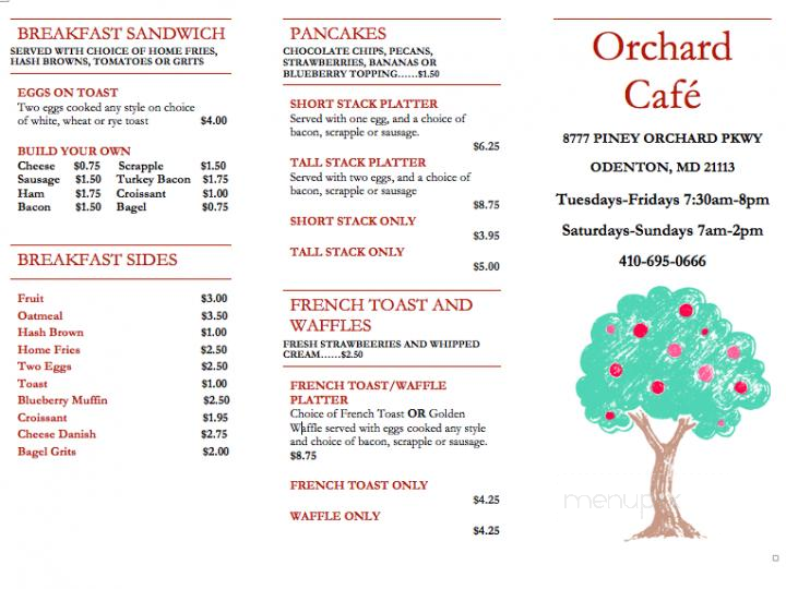 Orchard Cafe - Odenton, MD menu_pic