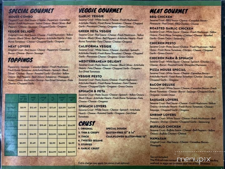 Richmond Pizza House - Richmond, CA menu_pic