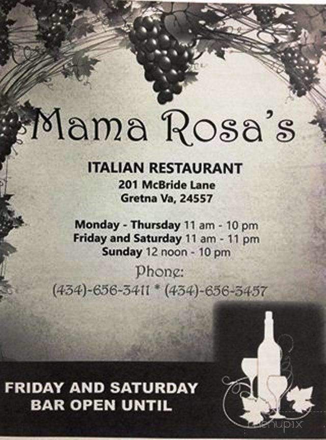 Mama Rosa - Gretna, VA menu_pic
