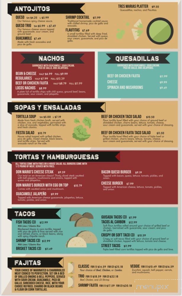 Don Mario's Mexican Cuisine - Arlington, TX menu_pic