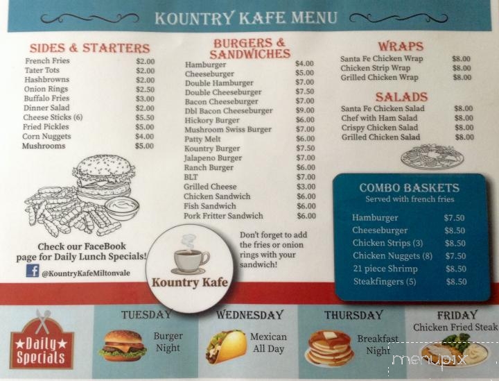 Kountry Kafe - Miltonvale, KS menu_pic