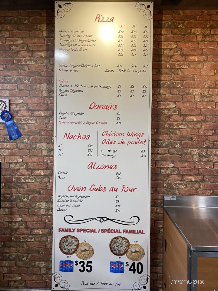 Al's Pizzeria - Campbellton, NB menu_pic