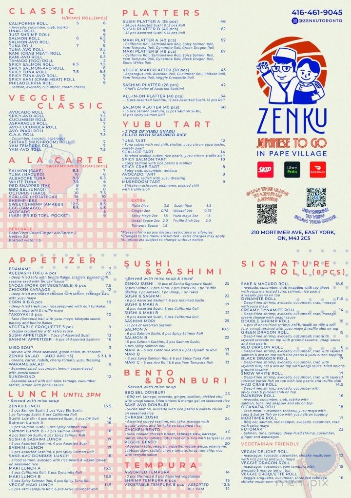 Zenku Japanese To Go - Toronto, ON menu_pic