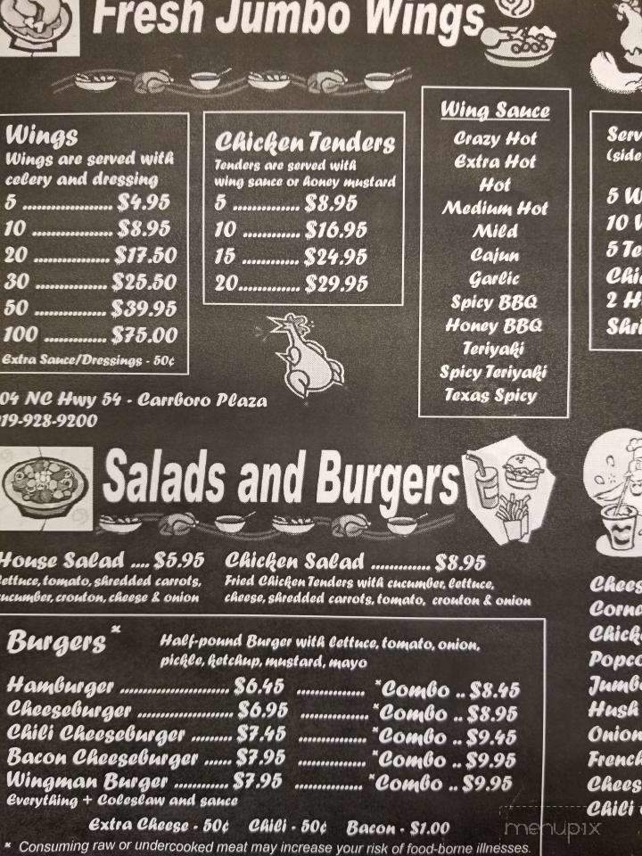 Wingman - Carrboro, NC menu_pic
