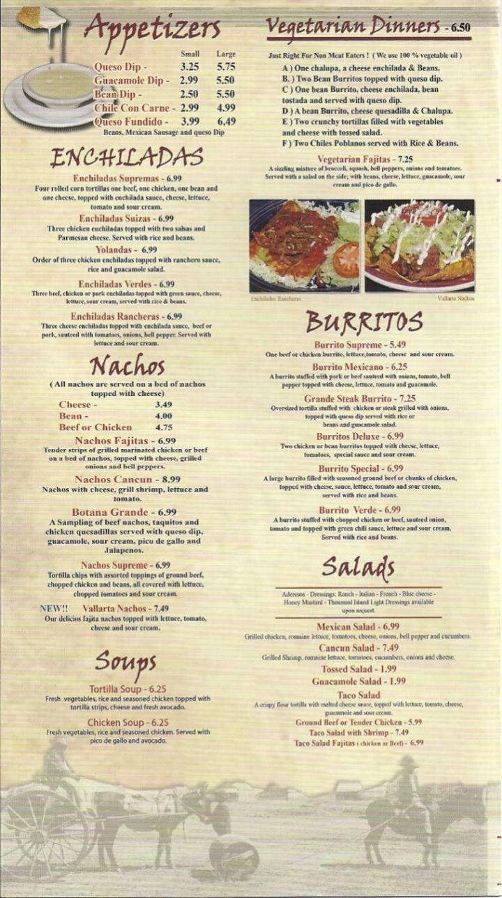 El Vallarta - Fulton, KY menu_pic