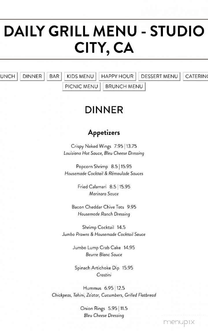 Daily Grill - Studio City, CA menu_pic