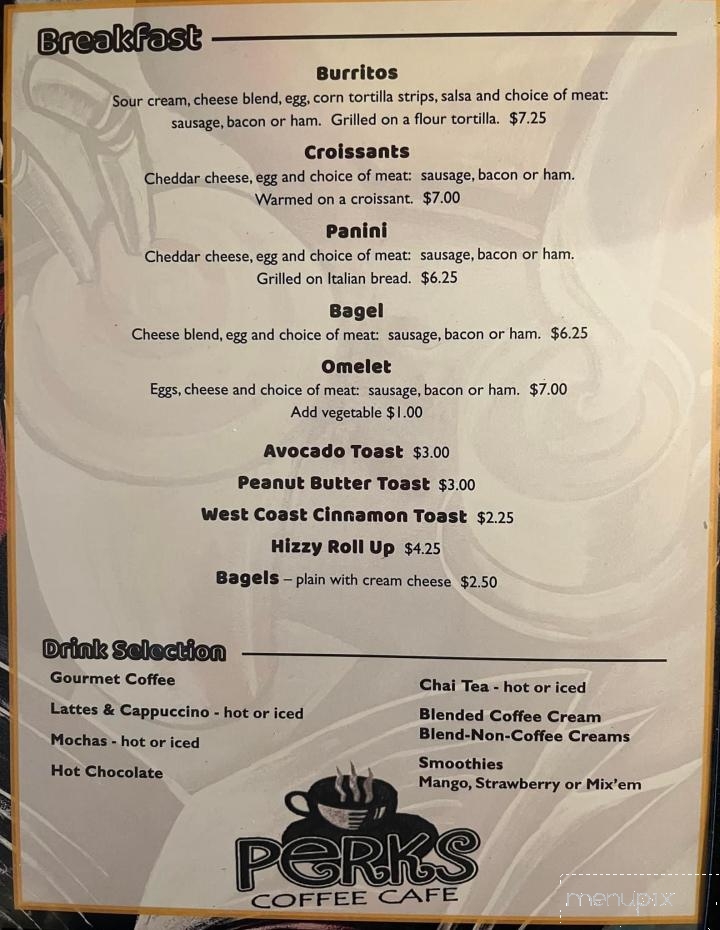Perks Coffee Cafe - Monroe, WI menu_pic