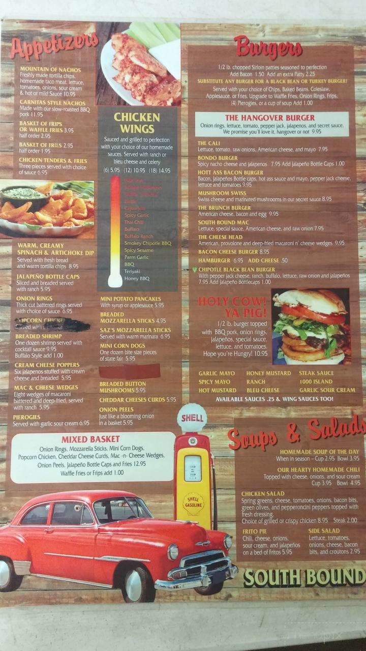Southbound Bar & Grill - Oak Creek, WI menu_pic
