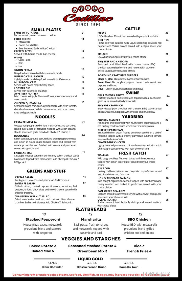 Cadillac Grill - Cadillac, MI menu_pic