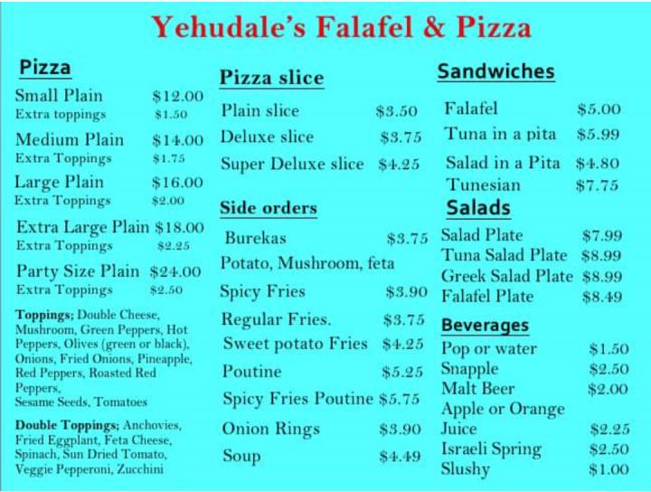 Thornhill Kosher Pizza - Vaughan, ON menu_pic