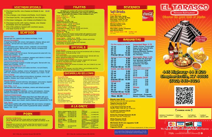 El Tarasco Mexican Restaurant - Shepherdsville, KY menu_pic