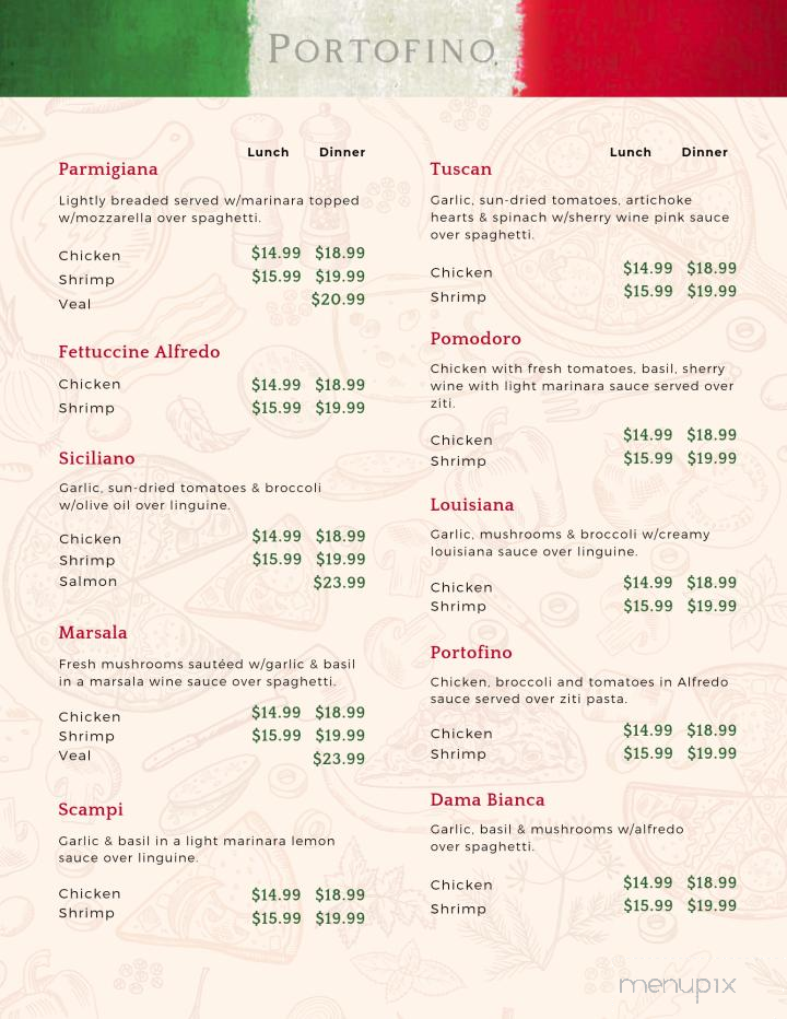 Portofino Italian Restaurant - Conway, AR menu_pic