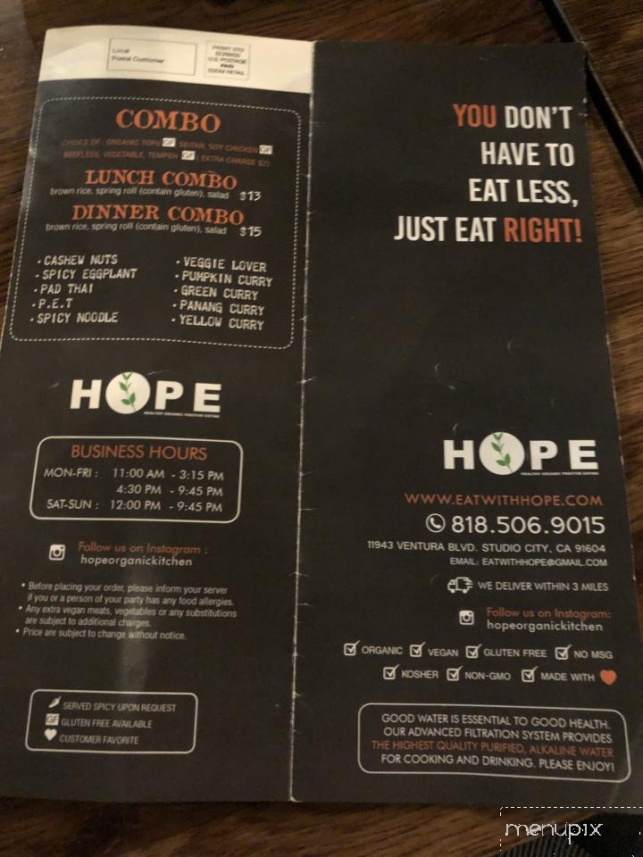 H.O.P.E. Healthy Organic Positive Eating (HOPE) - Studio City, CA menu_pic