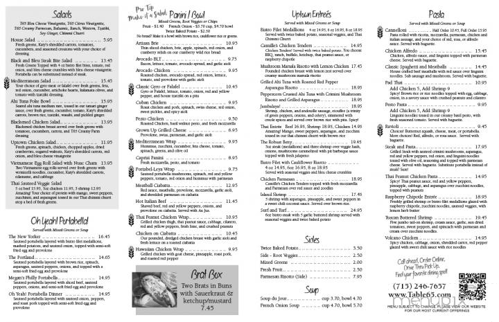 Table 65 - New Richmond, WI menu_pic