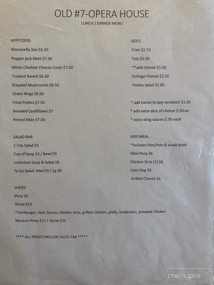 Palmyra Opera House - Palmyra, IL menu_pic
