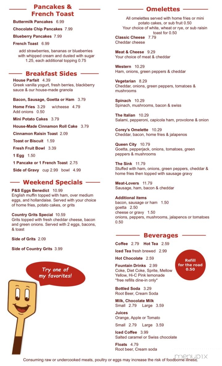 P & S Family Diner - Cincinnati, OH menu_pic