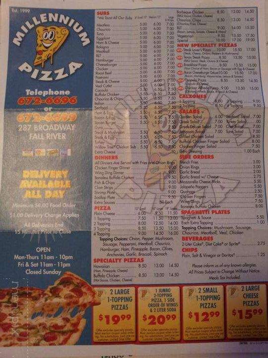 Millennium Pizza - Fall River, MA menu_pic
