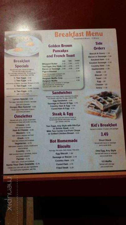Lyman Cafe - Lyman, SC menu_pic
