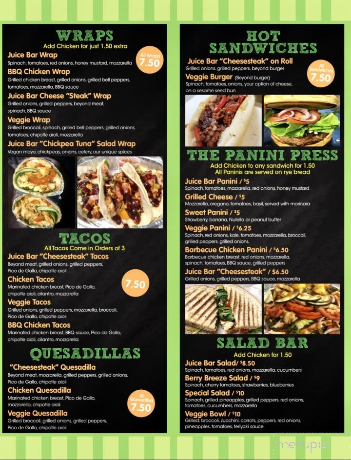 The Juice Bar - Merchantville, NJ menu_pic