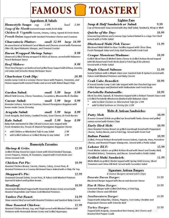 Famous Toastery - Mooresville, NC menu_pic