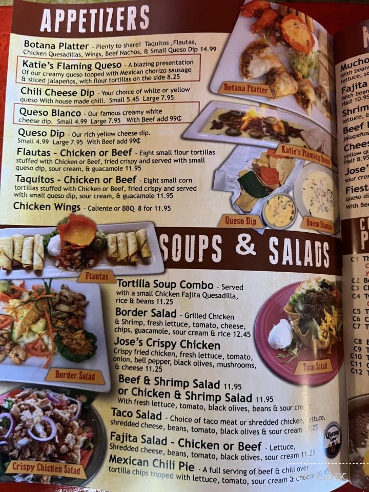 Jose Tequila's - Marshall, TX menu_pic