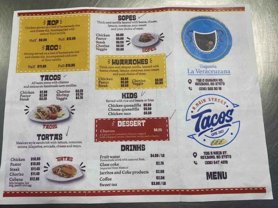 La Veracruzana - Roxboro, NC menu_pic