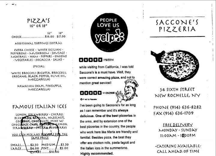Saccone's Pizzeria - New Rochelle, NY