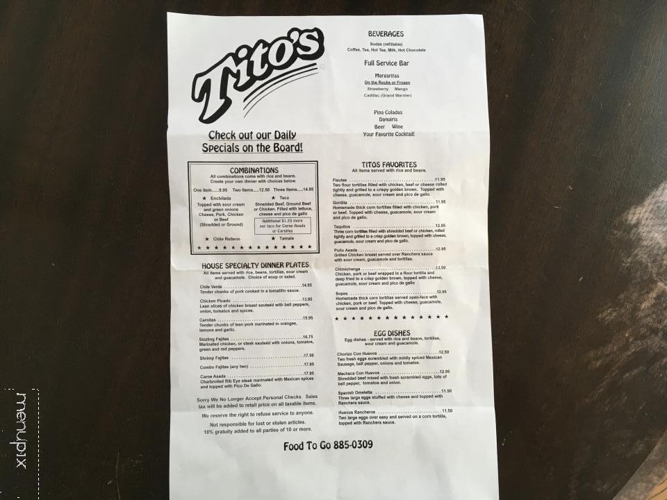 Tito's Restaurant - Carson City, NV menu_pic