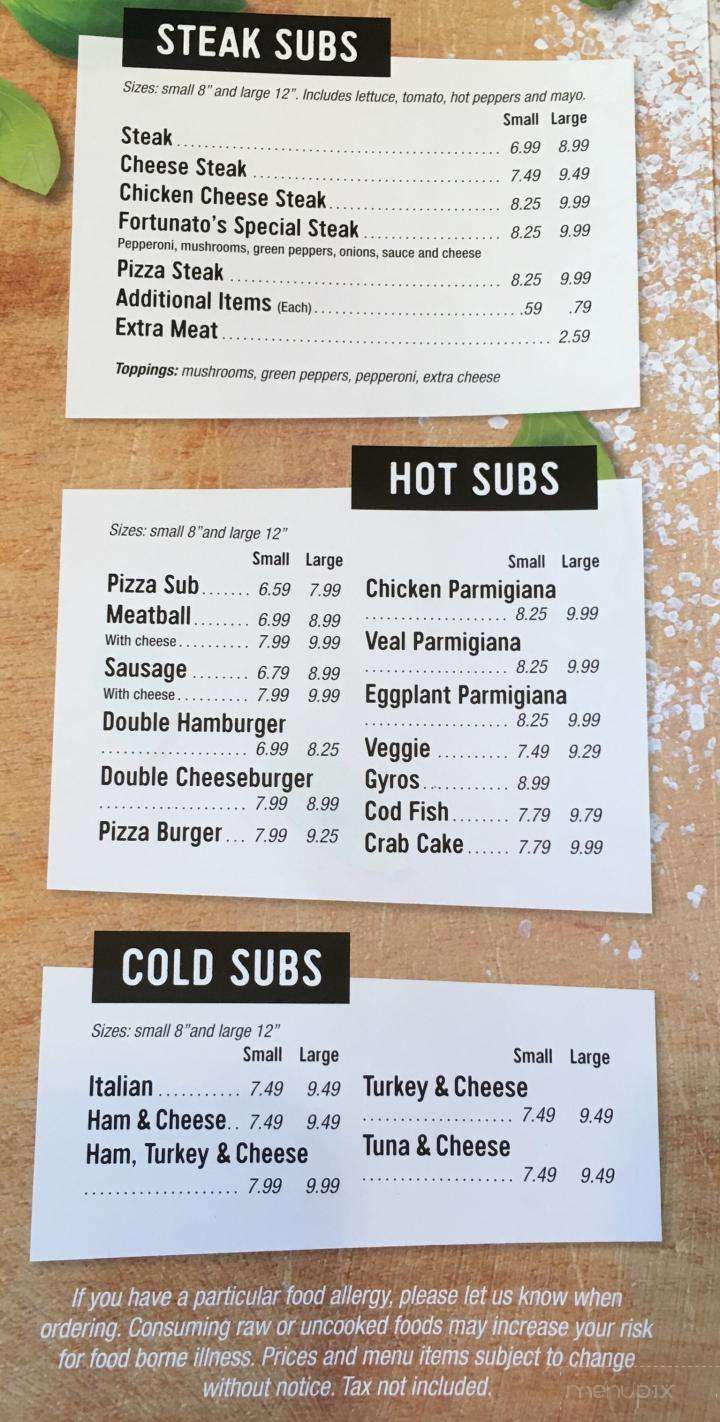 Fortunato Brothers Pizza - Bel Air, MD menu_pic
