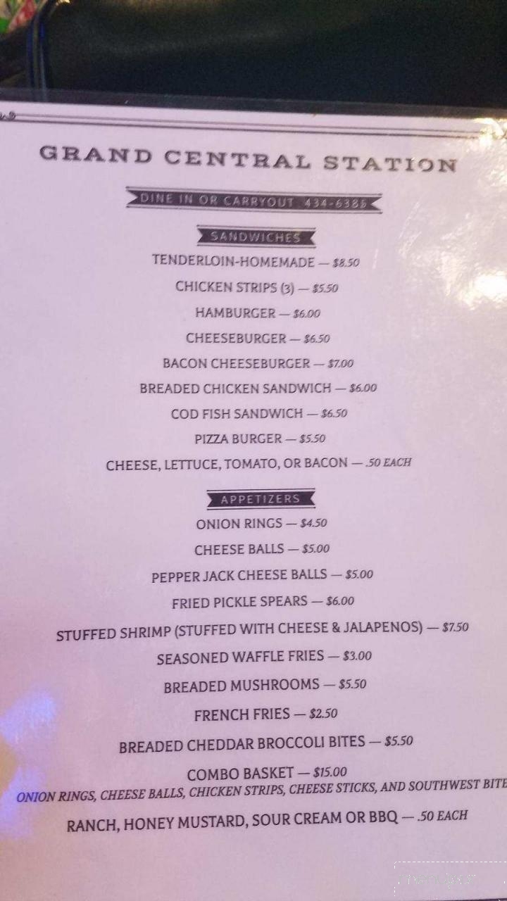 Grand Central Station Incorporated - Belle Plaine, IA menu_pic