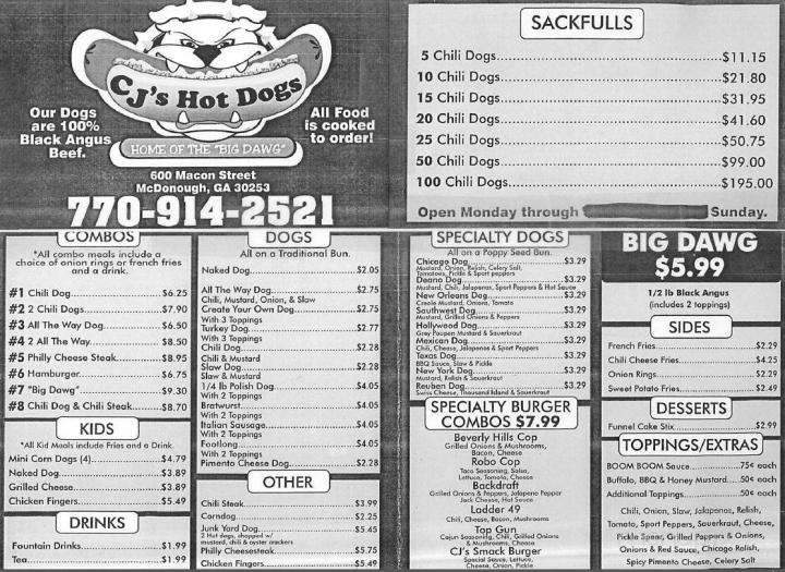 CJ's Hotdogs Mcdonough - The Original  - McDonough, GA