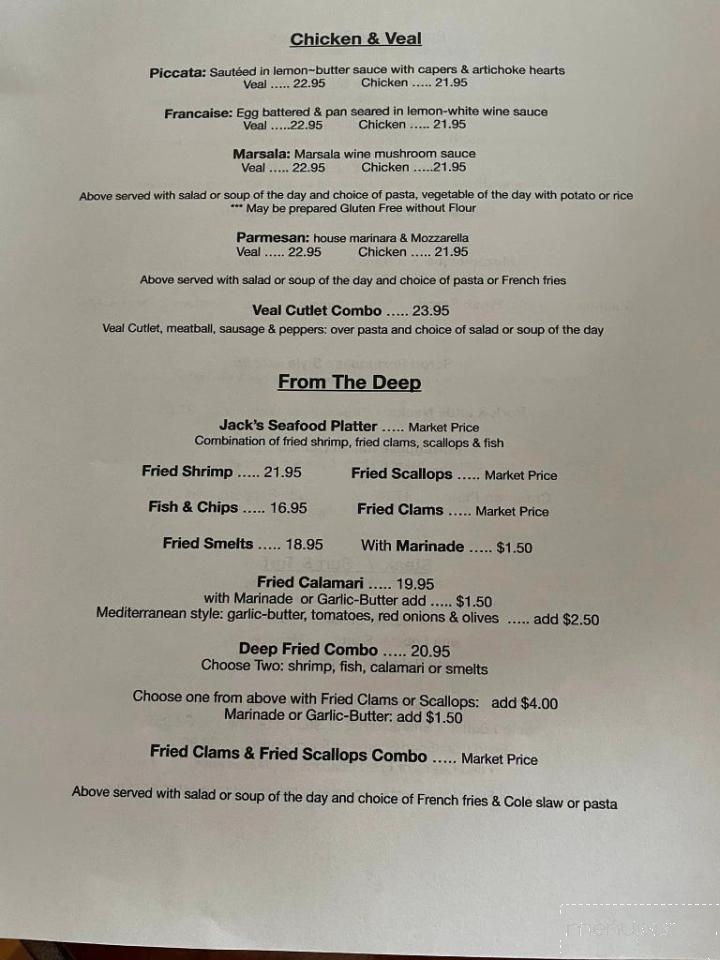 Jack's Family Restaurant - Warren, RI menu_pic