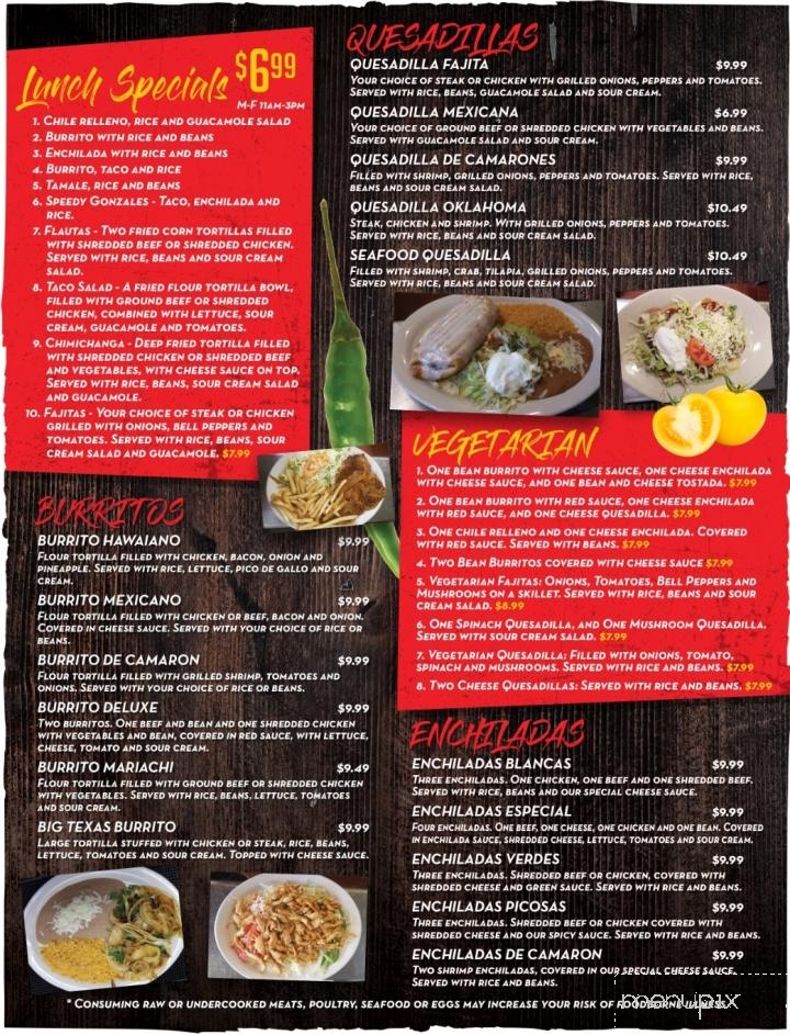 Mariachi Mexican Grill - Perry, OK menu_pic