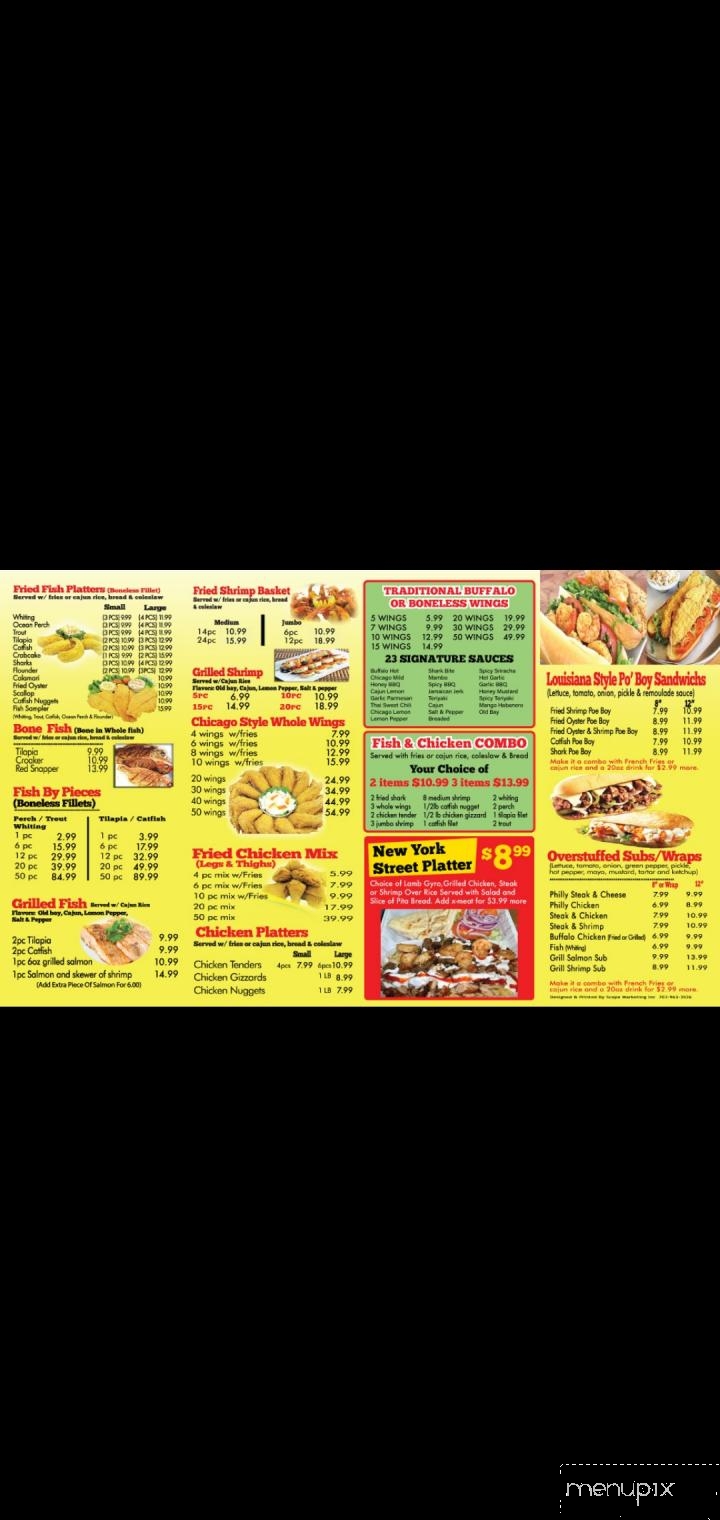 Shark's Fish and Chicken - Upper Marlboro, MD menu_pic