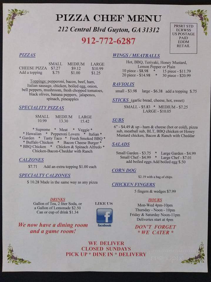 Pizza Chef - Guyton, GA menu_pic