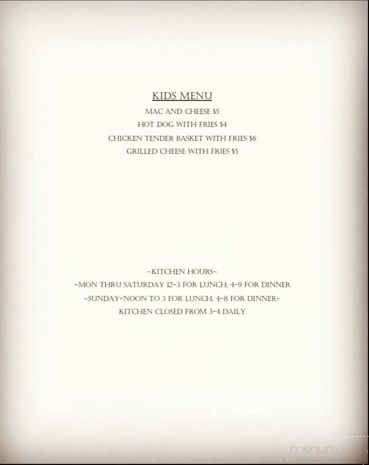 White Sulphur Springs Inn - Liberty, NY menu_pic