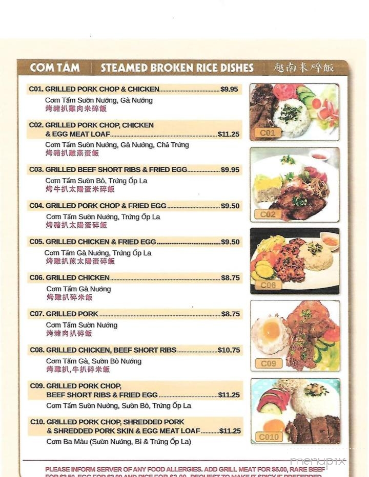 Pho 72 - Markham, ON menu_pic