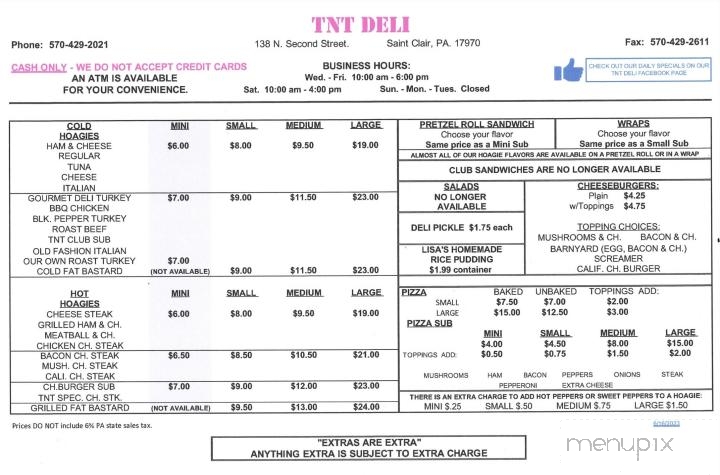 TNT Deli - Saint Clair, PA