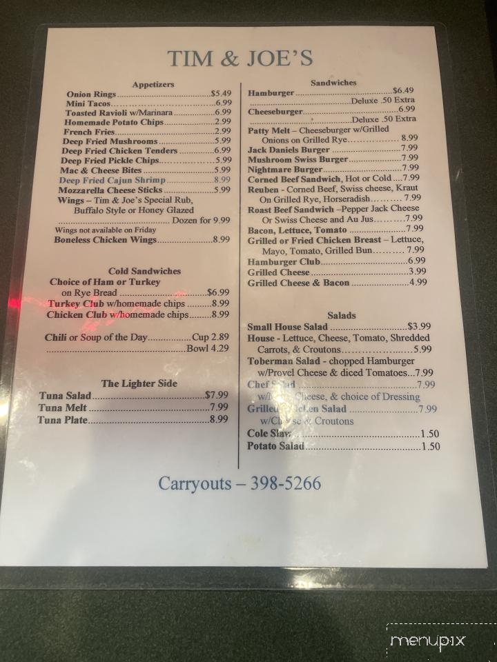 Tim & Joe's Tavern - Belleville, IL menu_pic