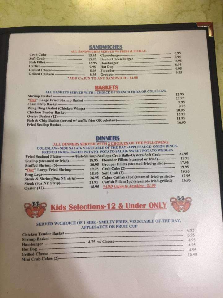 Captain Leonard's Seafood - Mechanicsville, MD menu_pic