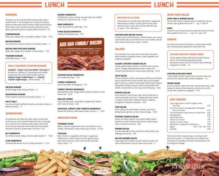 Morning Thunder Cafe - Chico, CA menu_pic