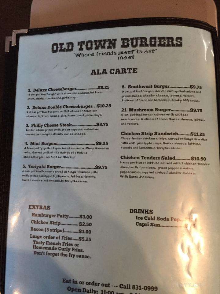 Old Town Burgers - Valdez, AK menu_pic