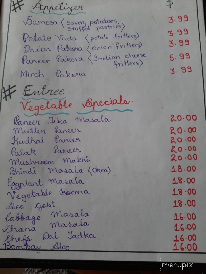 Ahana's Bombay Grille - Bonita Springs, FL menu_pic