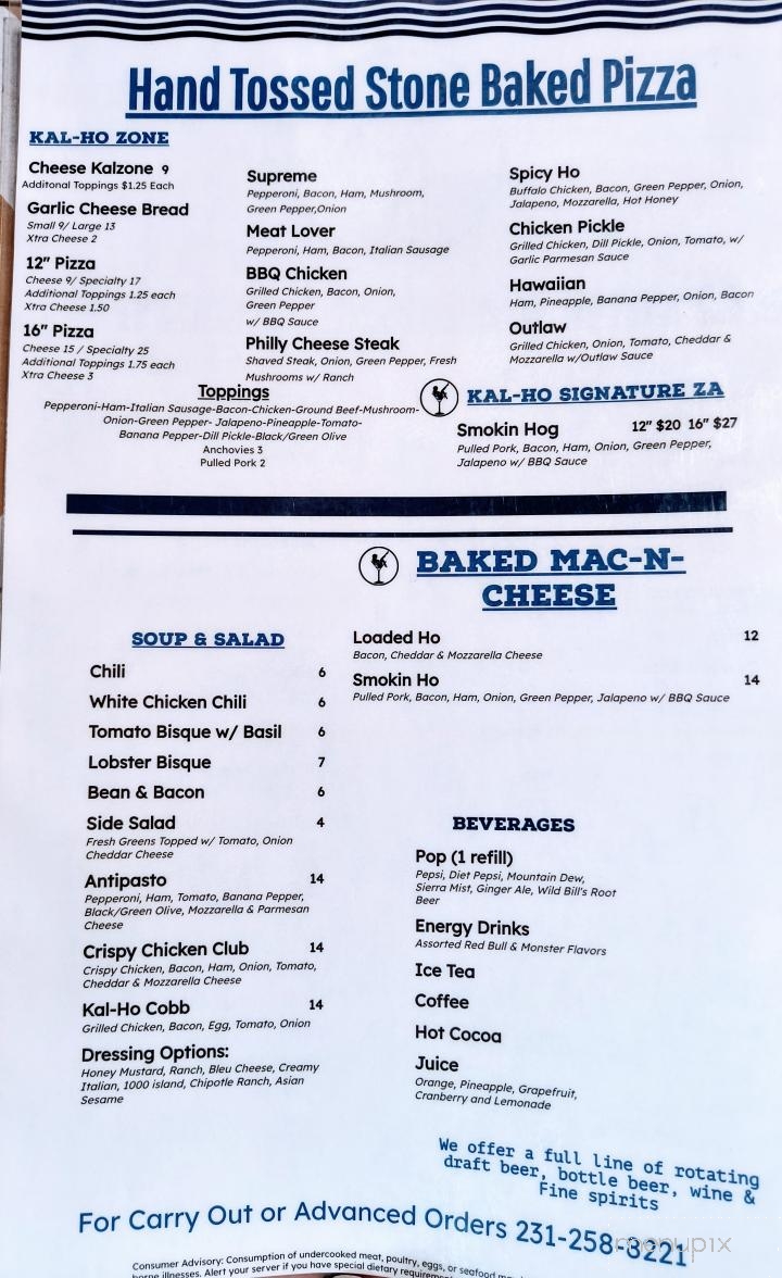 Kal-Ho Lounge - Kalkaska, MI menu_pic