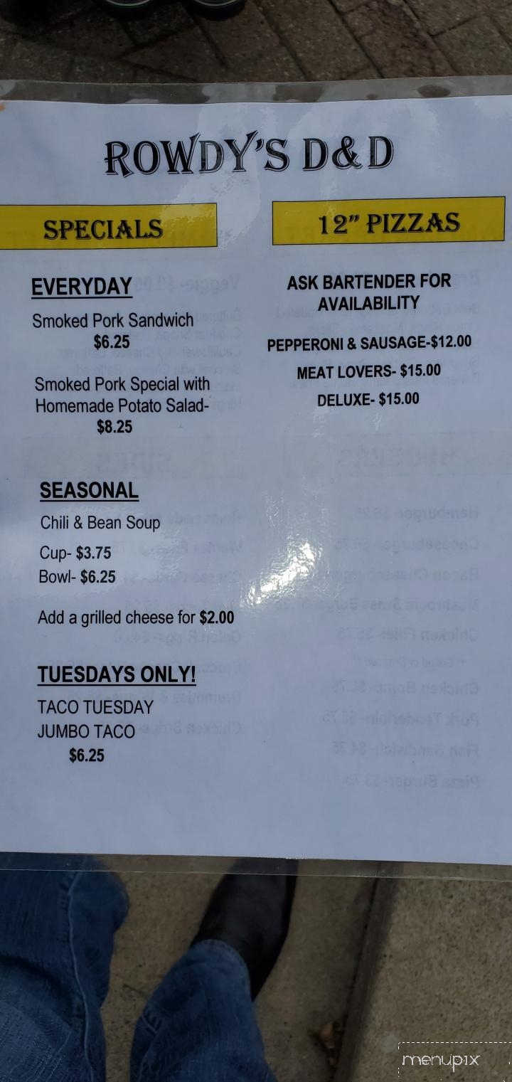 Rowdy's Bar & Grill - Prairie Du Chien, WI menu_pic