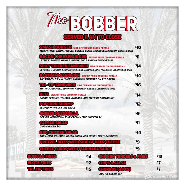 The Bobber - Lake Elsinore, CA menu_pic