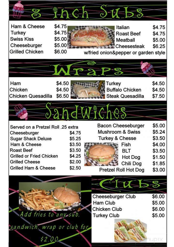 The Sugar Shack - Richfield, PA menu_pic